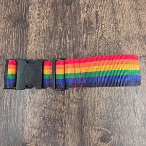 Concourse Luggage Strap Colorful Rainbow Stripe Pride Adjustable Woven Travel